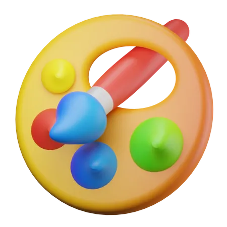 Color Palette And Brush  3D Icon