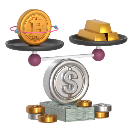 Comparación de bitcoins  3D Icon