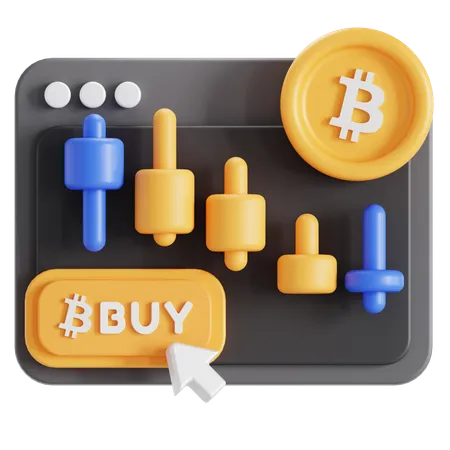 Comprar bitcoin  3D Icon