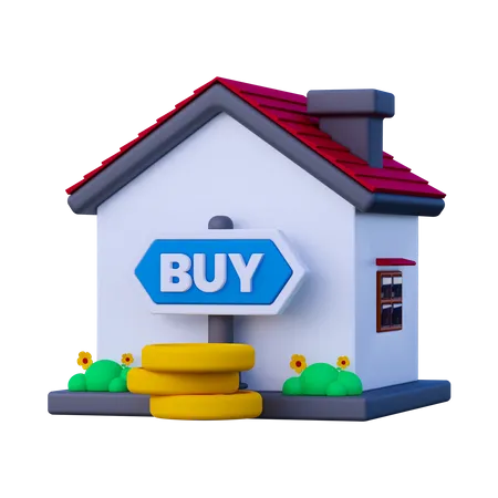 Comprar casa  3D Icon