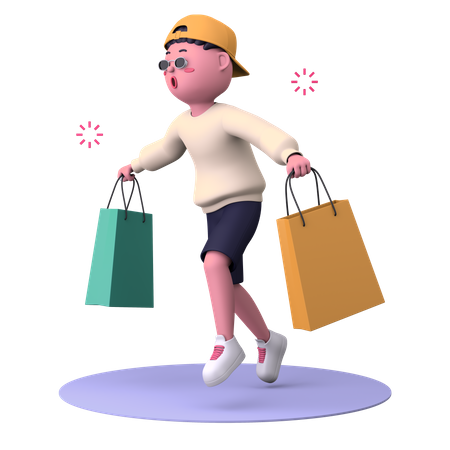 Amor de compras  3D Illustration