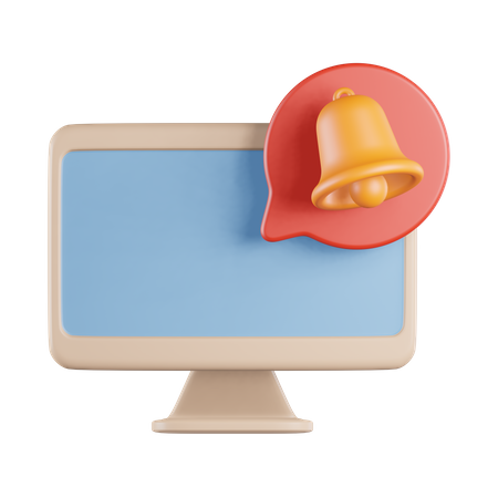 Computer Notification  3D Icon