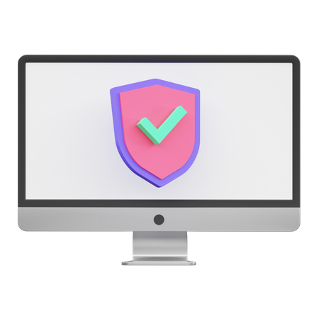 Computer Protection  3D Illustration