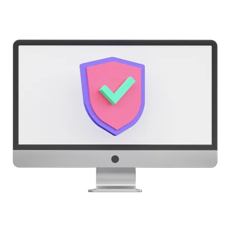 Computer Protection  3D Illustration