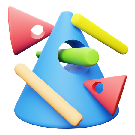 Cone Abstract shape  3D Illustration