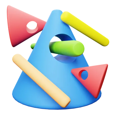 Cone Abstract shape  3D Illustration