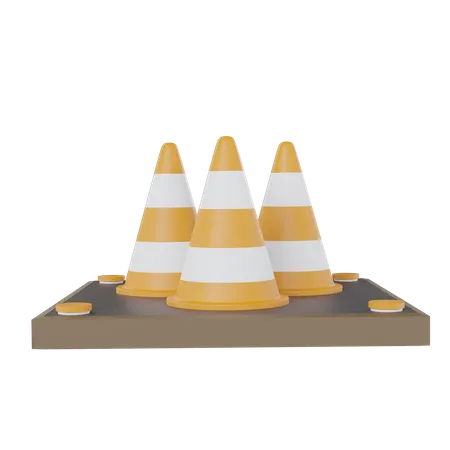 Cone de construção  3D Icon