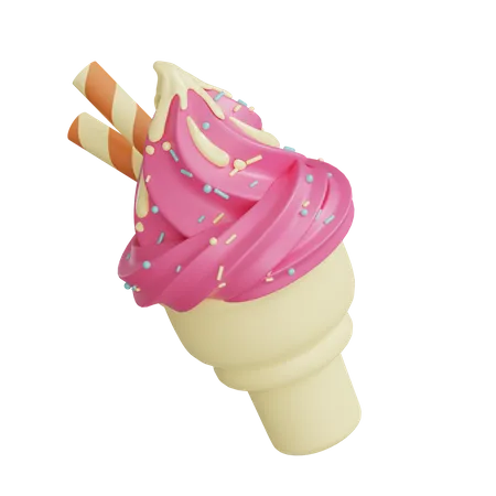 Cone Ice Cream  3D Icon