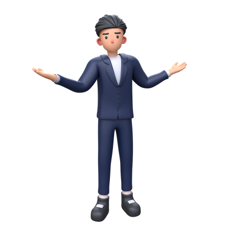 Confused Businessman  3D Illustration