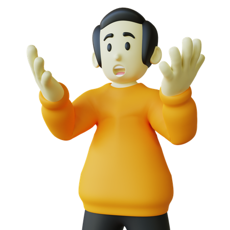 Confused Man  3D Illustration