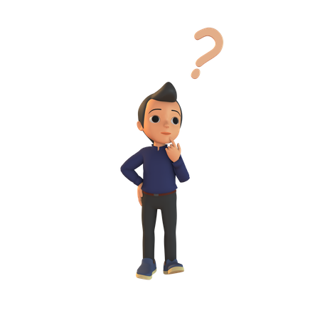 Confused Man  3D Illustration