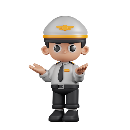 Confused Pilot  3D Illustration