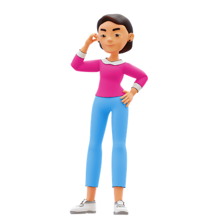 Confused Woman  3D Illustration