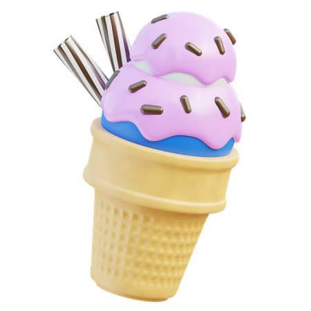 Cucurucho de helado  3D Icon