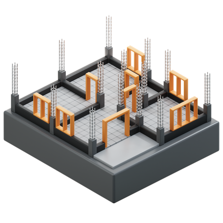 Construção de casa  3D Icon