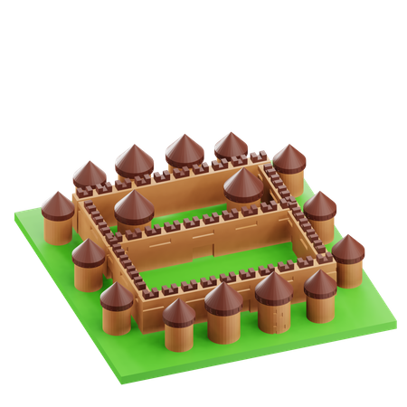 Construção do castelo  3D Icon