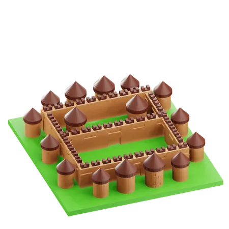 Construção do castelo  3D Icon