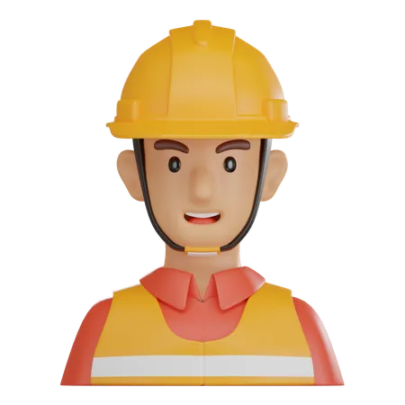 Construction Worker  3D Icon