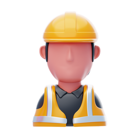 Construction Worker  3D Icon