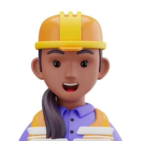 Mujer constructora  3D Icon