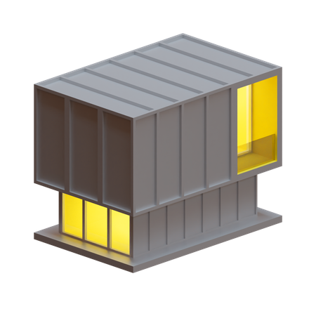 Container Box House  3D Illustration