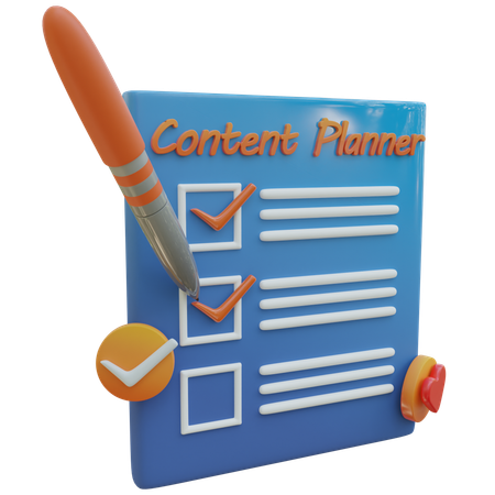 Content Planner  3D Icon