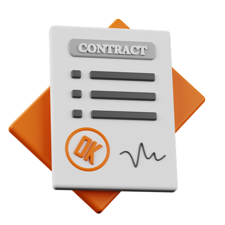 Contract  3D Icon