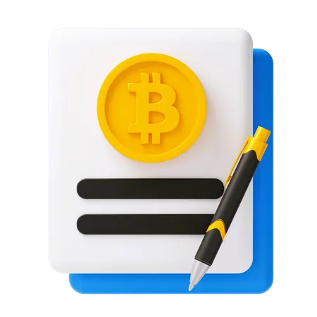 Contrato criptográfico  3D Icon