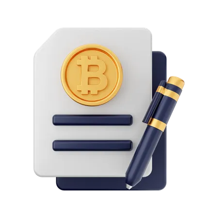 Contrato criptográfico  3D Icon