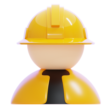 Contruction Worker  3D Icon