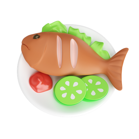 Cooked Fish  3D Icon