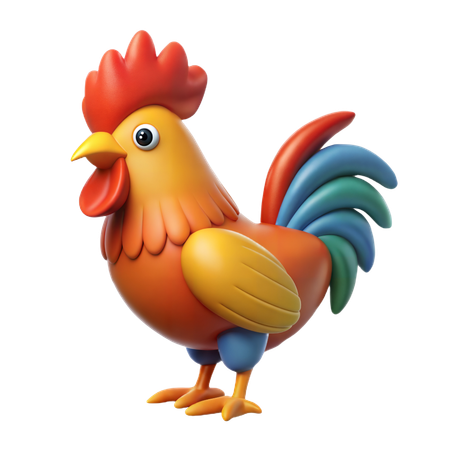 Coq  3D Icon