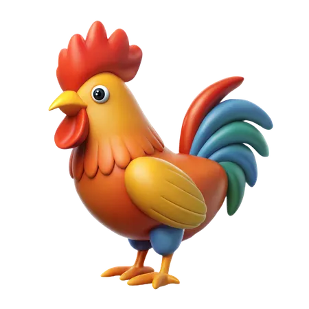 Coq  3D Icon