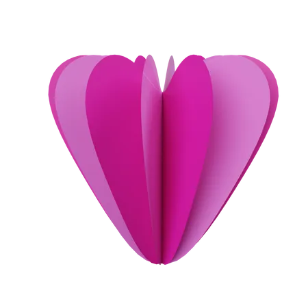 Corazón de papel  3D Icon