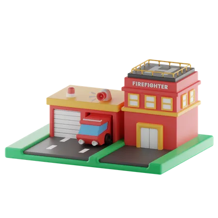 Corpo de Bombeiros  3D Illustration