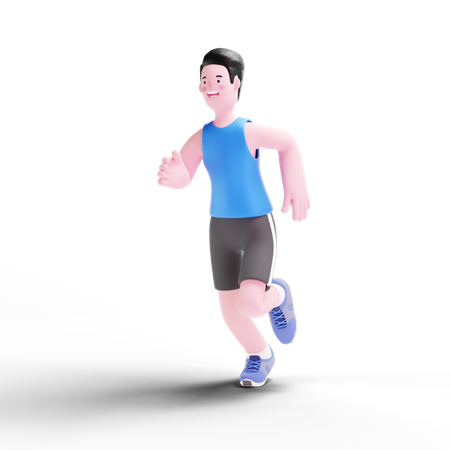 Corredor masculino correndo  3D Illustration