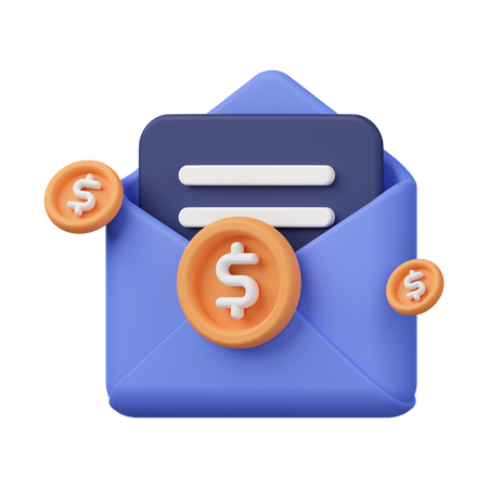 Correo de finanzas  3D Icon