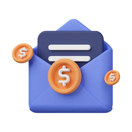 Correo de finanzas  3D Icon