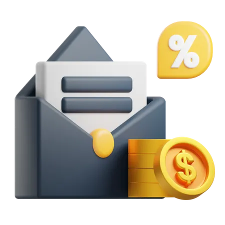 Correo de finanzas  3D Icon