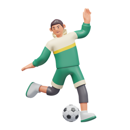 Coup de pied de football  3D Illustration