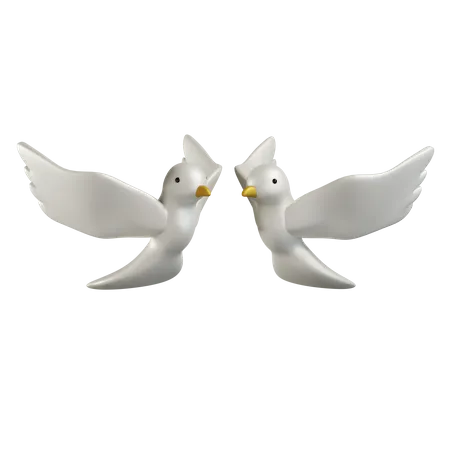 Couple Dove  3D Icon