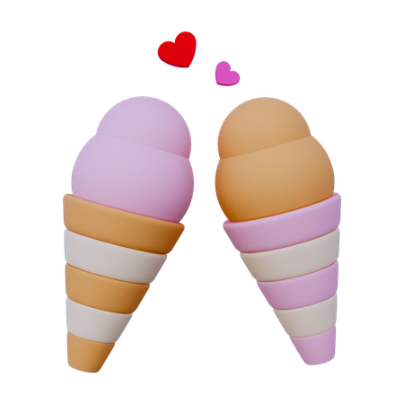 Glace en couple  3D Icon