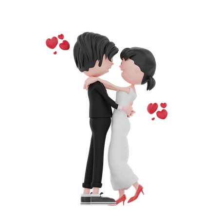 Couple looking at each other  3D Illustration