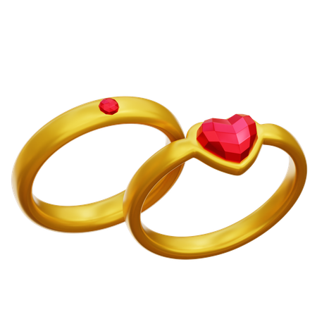 Couple Ring  3D Icon