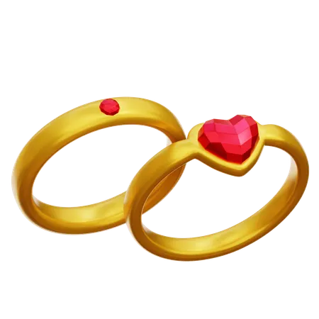 Couple Ring  3D Icon