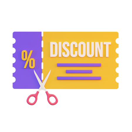 Coupon Cutting  3D Illustration