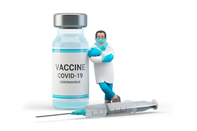 Covid-19 Vaccine  3D Illustration