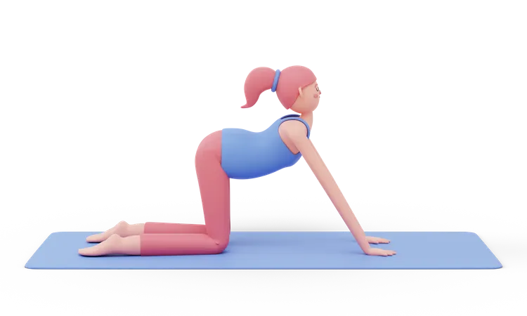 Cow Yoga Pose  3D Illustration