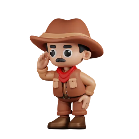 Cowboy Looking  3D Illustration