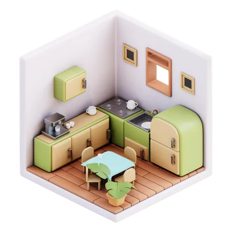 Cozinha  3D Illustration